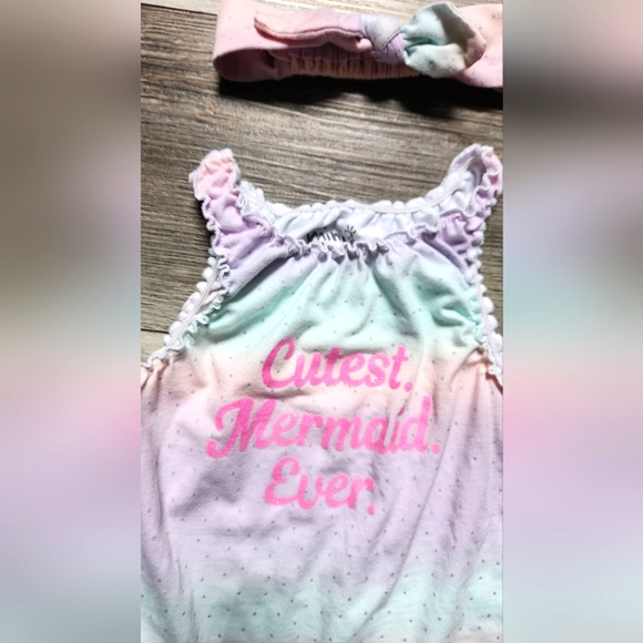 Mini Heroes Mermaid Romper with matching headband - Picture 4 of 6